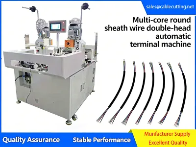 Mesin Crimping Terminal Kepala Ganda Otomatis Penuh untuk Kabel Berselubung Multi-Inti JW-17T