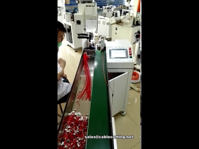 Mesin Crimping Terminal Bendera Otomatis dengan Conveyor Belt – Proses Kabel yang Efisien