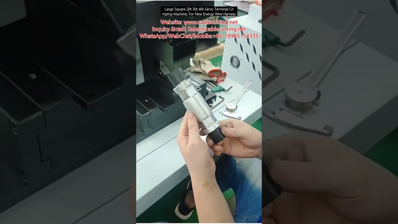 Mesin Crimping Terminal Servo 20T 30T 40T Ukuran Besar untuk Kabel Harness Energi Baru