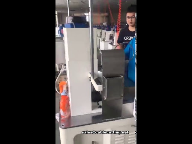 Mesin Otomatis Pemotong, Pengupas, Crimping, dan Pemasangan Steker Tahan Air Kabel