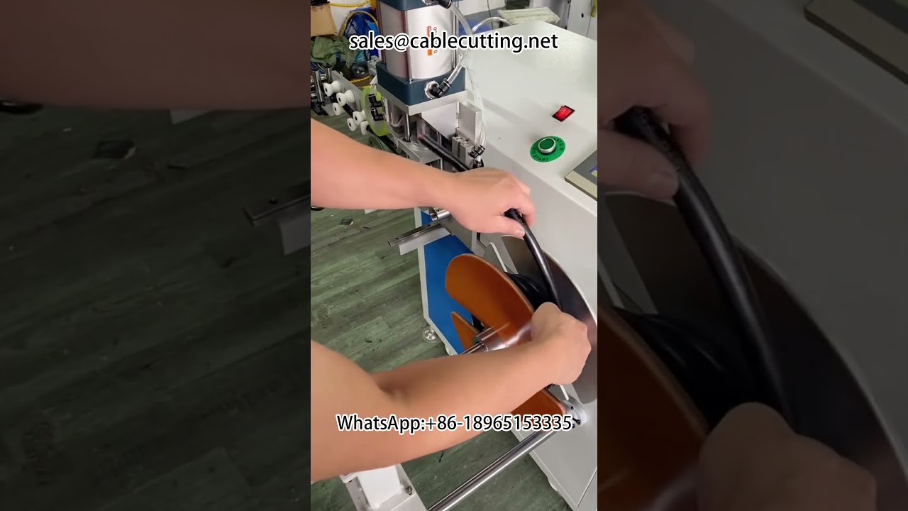 Mesin Pemotong & Penggulung Kabel Selubung 14mm Otomatis - Penghitung Meter Presisi