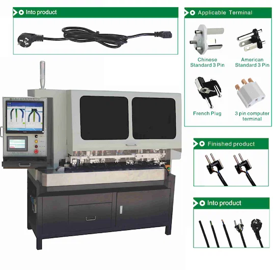 Mesin Pemasangan dan Krimping Steker 3-Pin Otomatis WPM-3500A